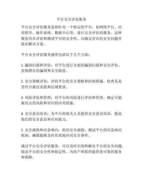 平台安全评估服务