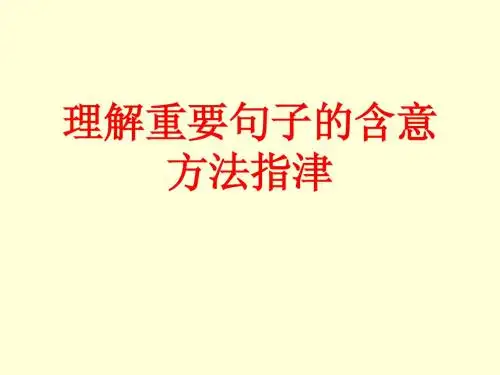 理解重要句子的含义(实用)