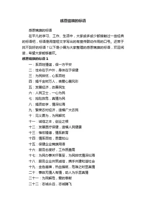 感恩锦旗的标语