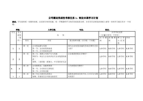 最新《公司概论》形考一答案