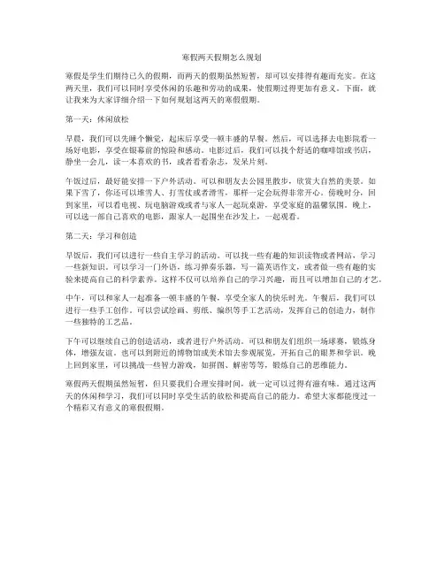 寒假两天假期怎么规划