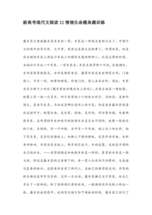 新高考现代文阅读II情境化命题典题训练