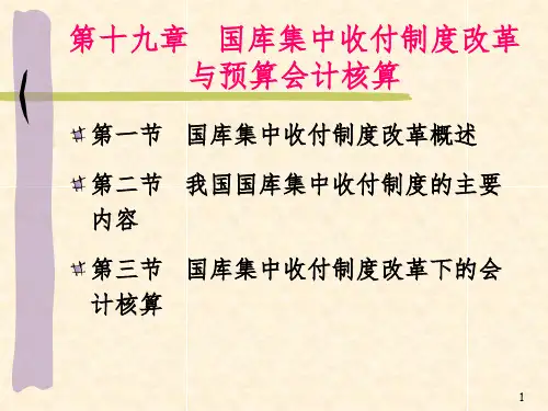 国库集中收付制度改革PPT参考幻灯片