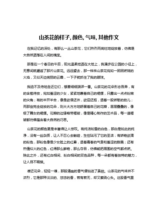 山茶花的样子,颜色,气味,其他作文
