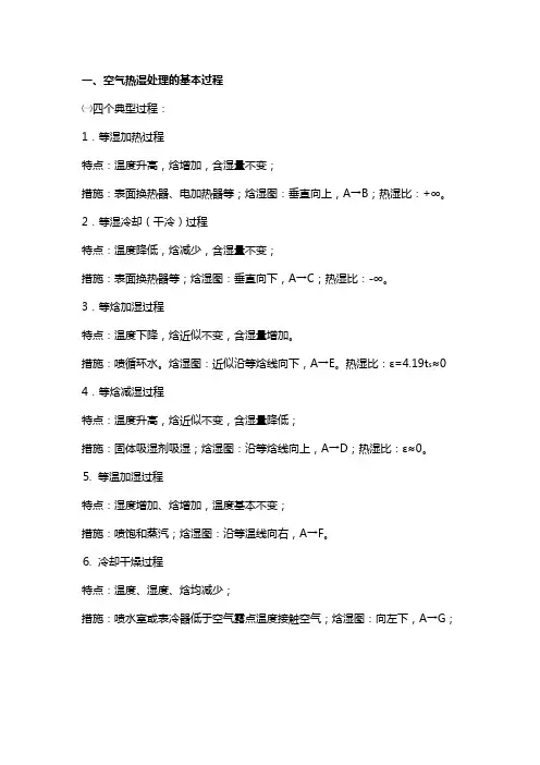 空气热湿处理的基本过程