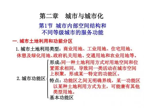 第1节 城市内部空间结构和不同等级城市服务功能