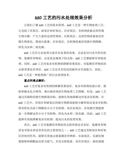 AAO工艺的污水处理效果分析