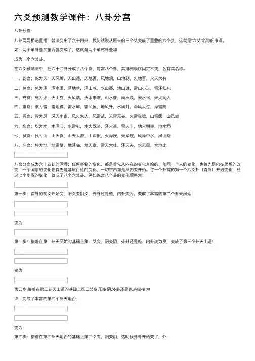 六爻预测教学课件：八卦分宫