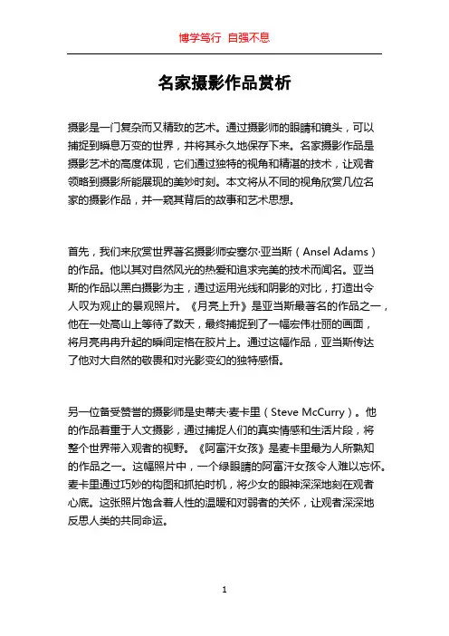 名家摄影作品赏析
