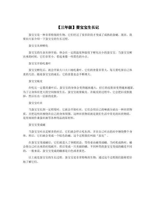 【三年级】蚕宝宝生长记