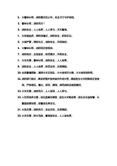 消防提示标语