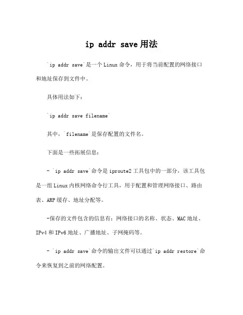 ip addr save用法