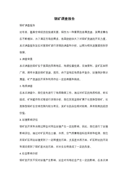 铜矿调查报告