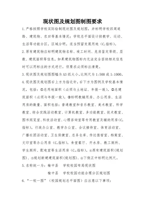 现状图及规划图要求