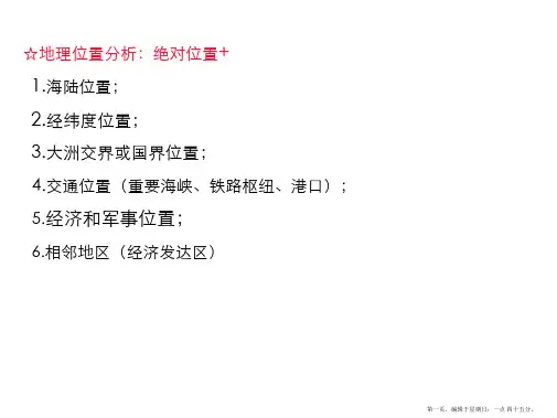 最新2018全国高中地理大题答题模版精编