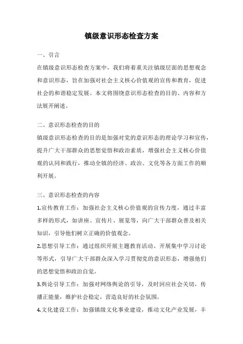 镇级意识形态检查方案