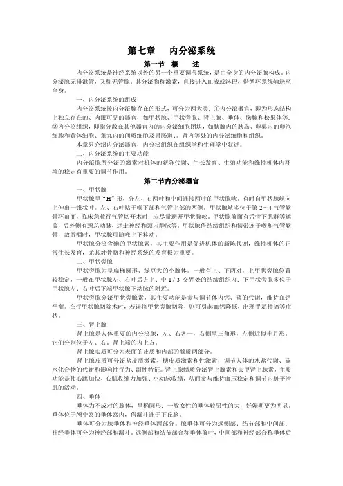 第七章 内分泌系统--正常人体解剖学