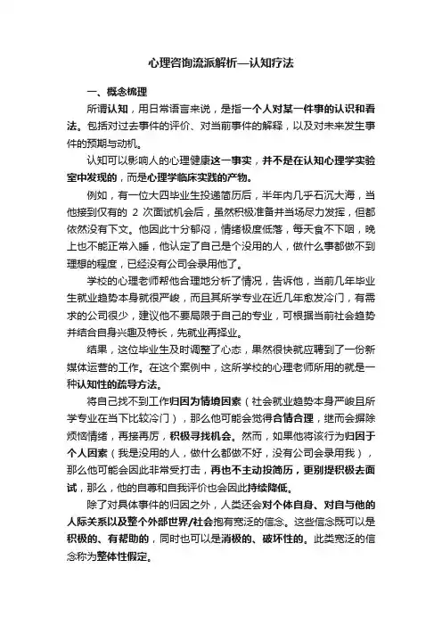 心理咨询流派解析—认知疗法