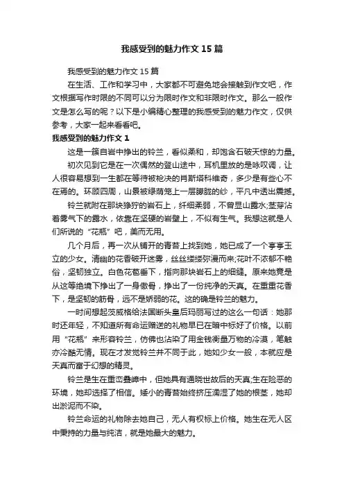 我感受到的魅力作文15篇