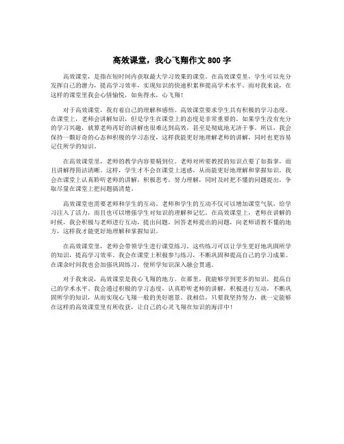 高效课堂,我心飞翔作文800字