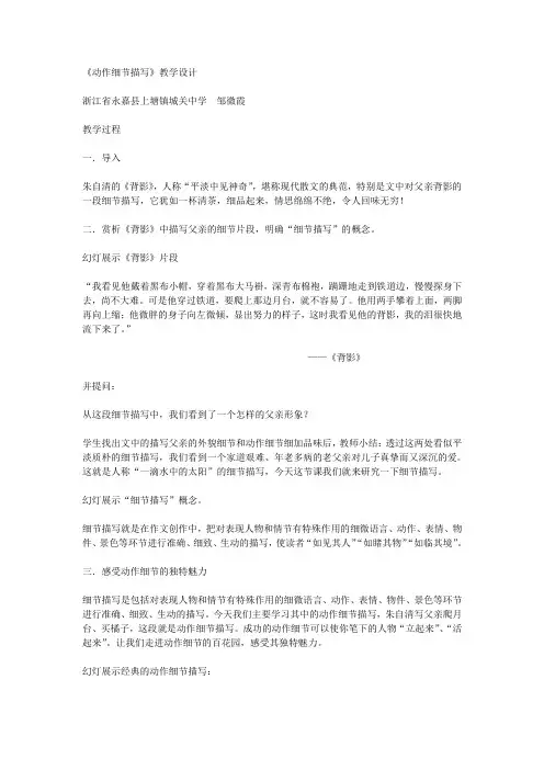 细节描写  教案