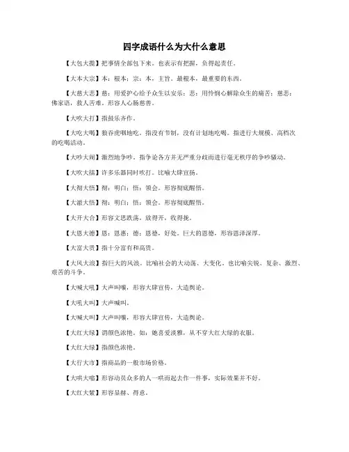 四字成语什么为大什么意思