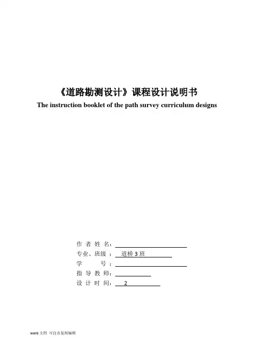 道路勘测设计设计说明书