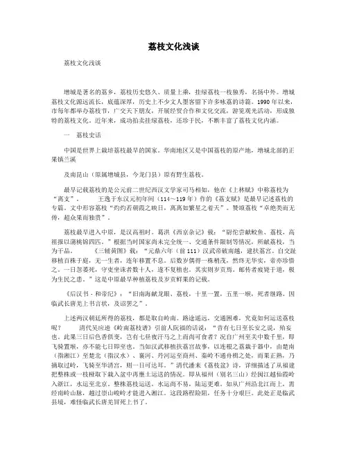 荔枝文化浅谈