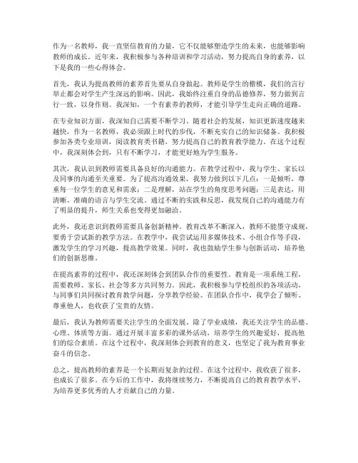 提高素养教师心得体会