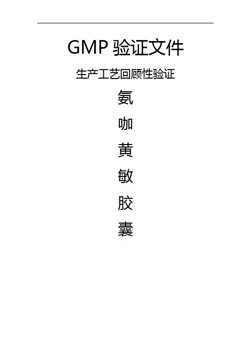 推荐-氨咖黄敏胶囊回顾性验证方案 精品
