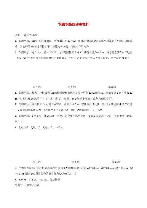 中考物理一轮复习 专题专练四 动态杠杆word版-2019~2020学年度