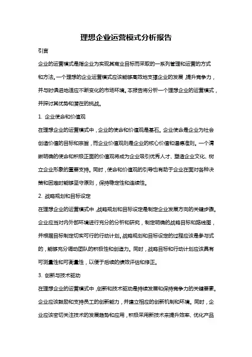 理想企业运营模式分析报告