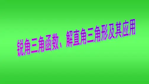 锐角三角函数中考复习PPT课件
