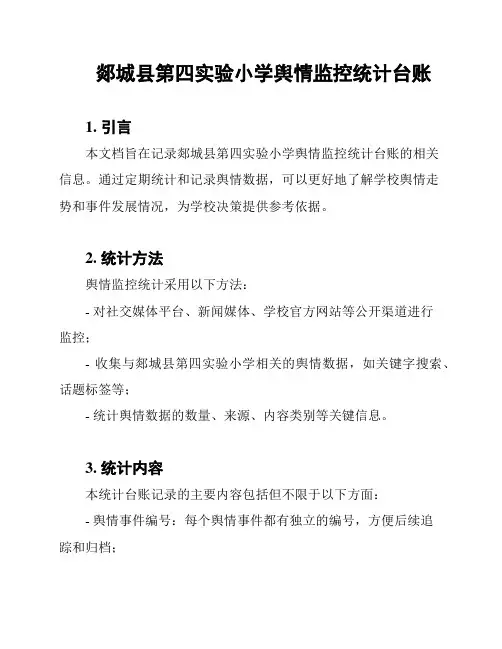 郯城县第四实验小学舆情监控统计台账