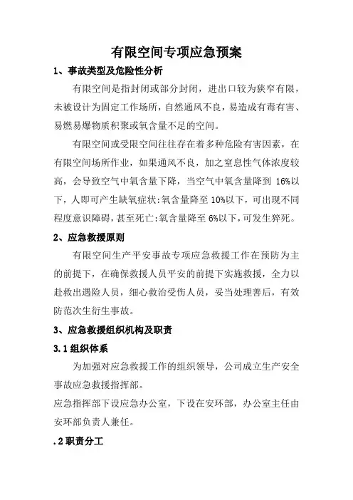 有限空间专项应急预案