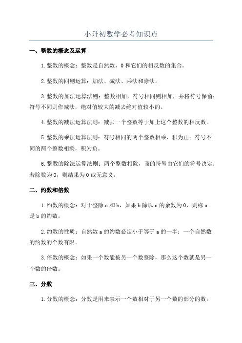 小升初数学必考知识点