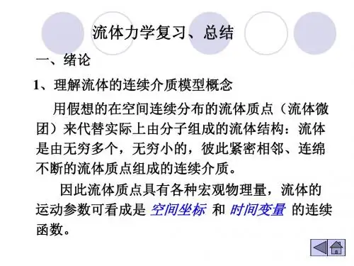 流体力学复习提纲