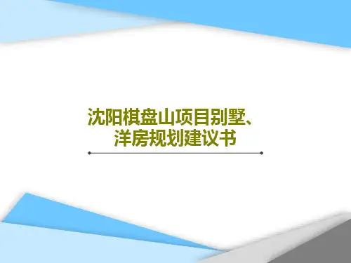 沈阳棋盘山项目别墅、洋房规划建议书共82页