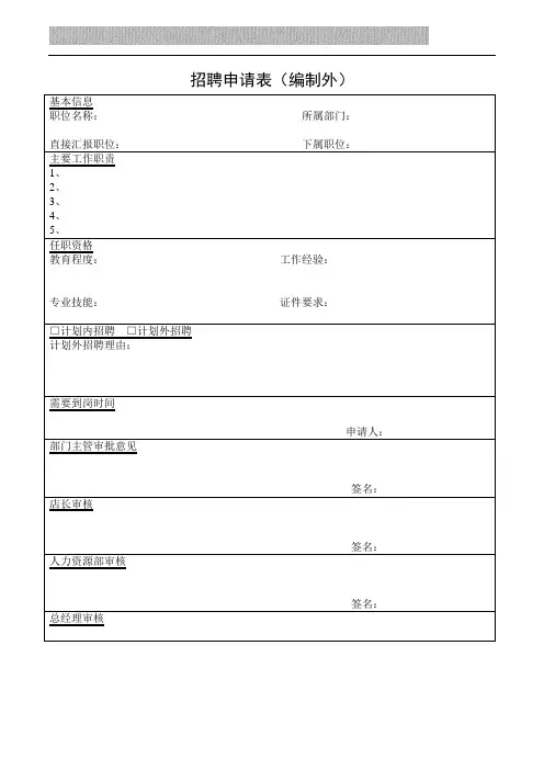 人事表格大全(完整版)99558