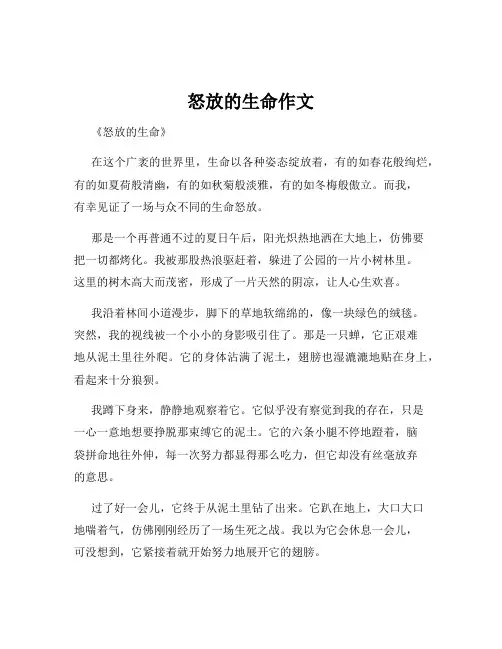 怒放的生命作文