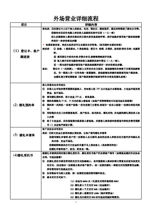 外场营业详细流程