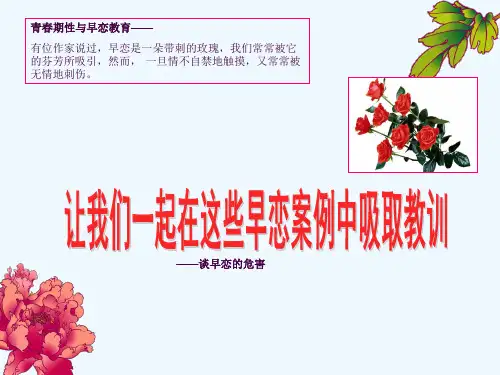 青春期性与早恋真实案例教育主题班会ppt课件