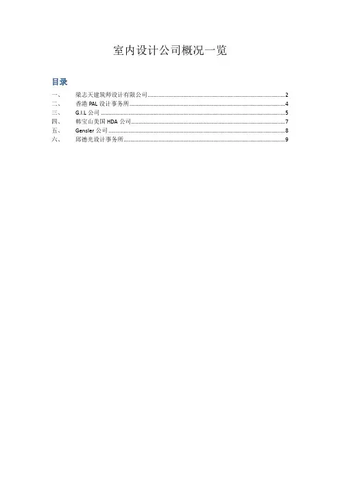室内设计公司概况一览