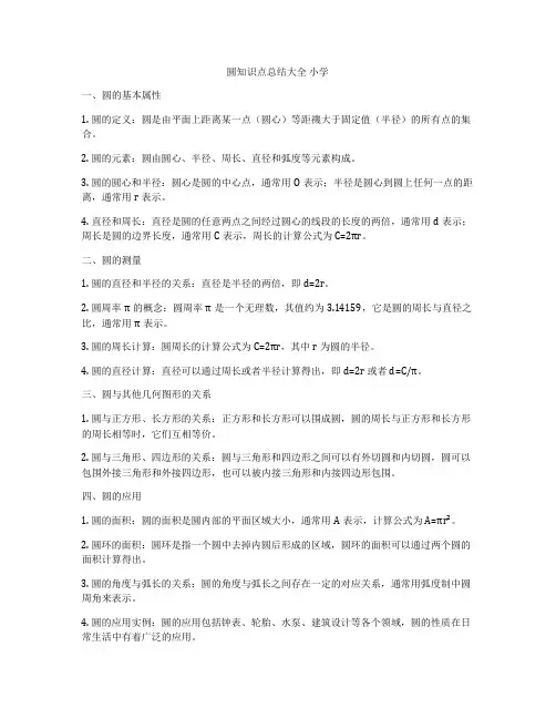 圆知识点总结大全 小学