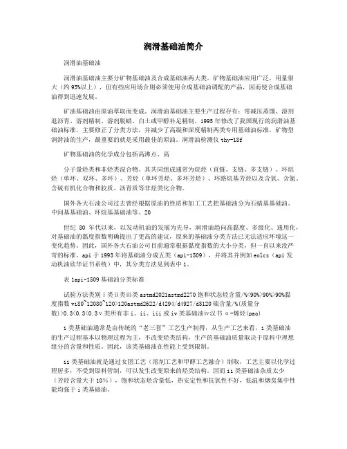 润滑基础油简介