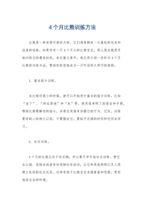 4个月比熊训练方法