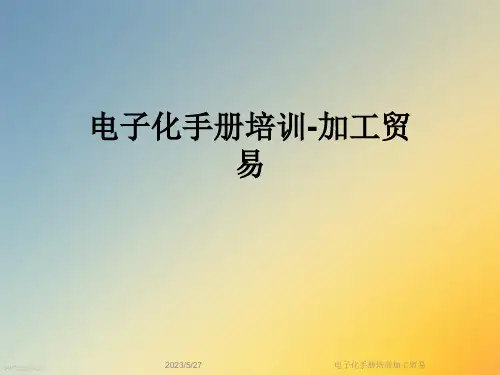 电子化手册培训加工贸易