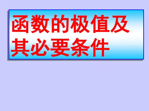 函数的极值及其必要条件