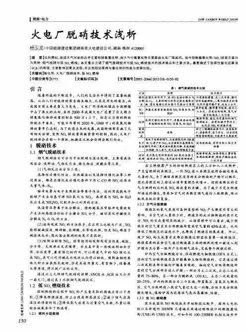 火电厂脱硝技术浅析