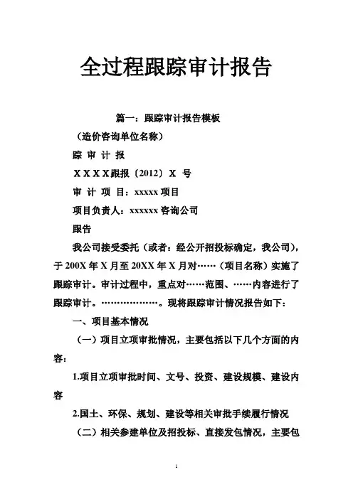 全过程跟踪审计报告